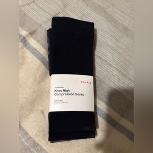 Comrad NWT Nylon Knee-High Compression Socks Black Twist Dye Medium Wide unisex